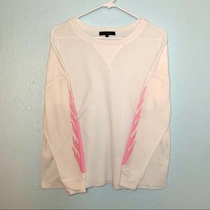 L.A. Hearts White & Pink Ombre Flame Long Sleeve